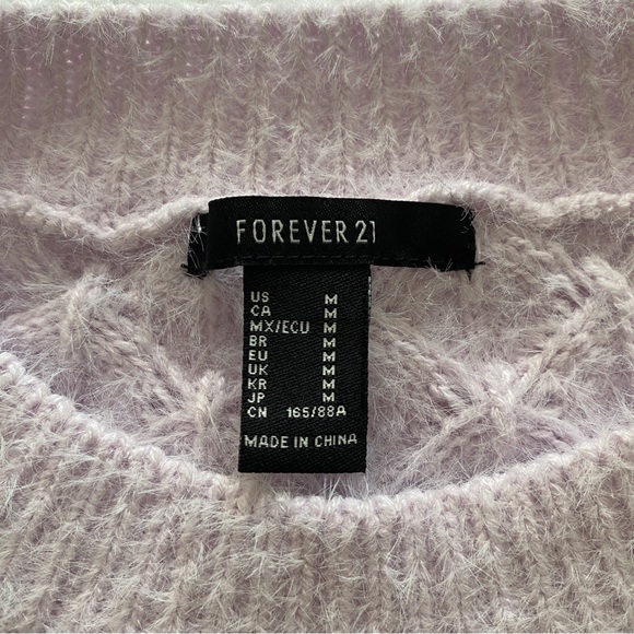 Forever 21 Sweater Fuzzy Lilac Medium - Picture 2 of 5